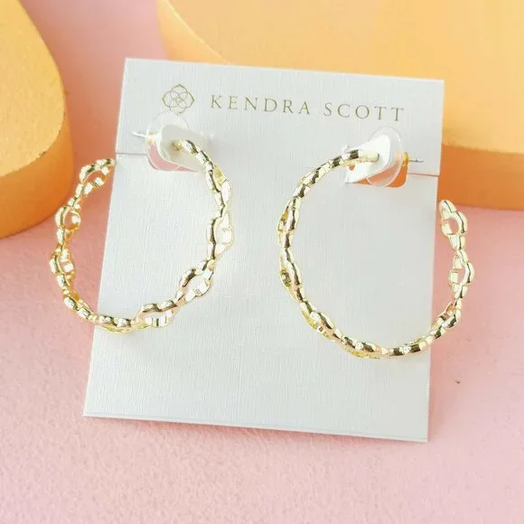 Kendra Scott - Abbie Gold Hoop Earrings - NEW - Picture 1 of 3